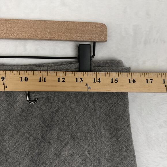 BROOKS‎ BROTHERS 100% Wool A-Line Midi Skirt Sz 10 Gray Lined Faux Belt Preppy - Picture 7 of 10